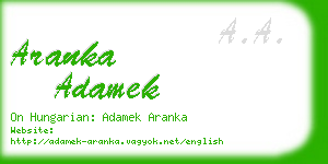 aranka adamek business card